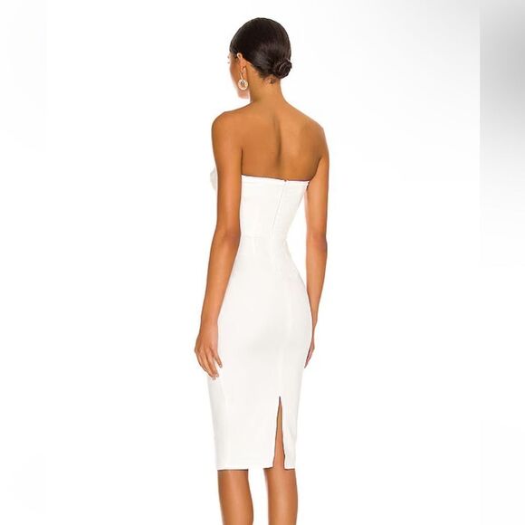 NWT More To Come Sophia Midi Dress White strapless sheath stretch Revolve M - Picture 4 of 12